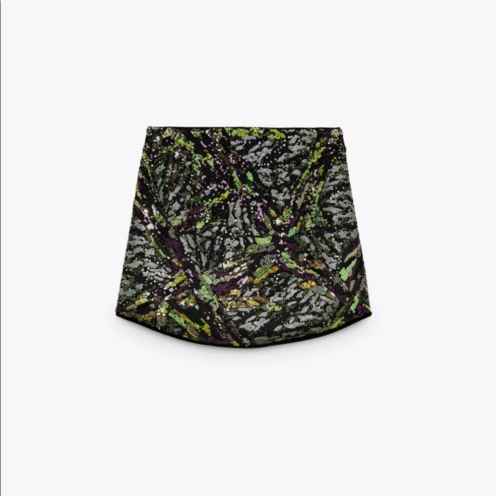 Zara multicolored short sequin skirt - Picture 10 of 10